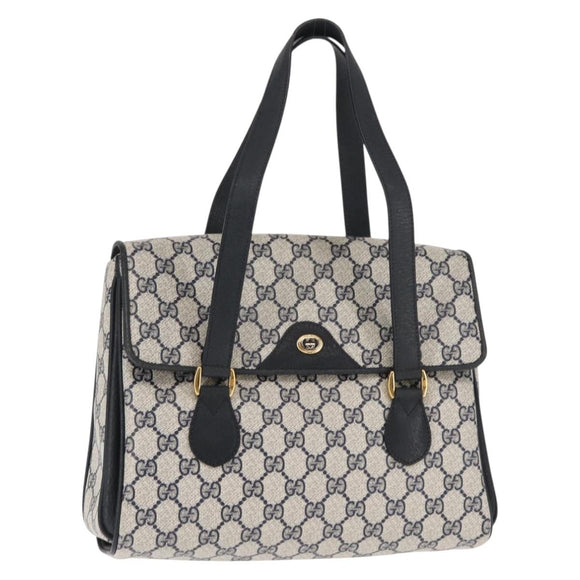 GUCCI GG Supreme Hand Bag PVC Leather Navy Auth BA6754