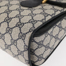 GUCCI GG Supreme Hand Bag PVC Leather Navy Auth BA6754-14