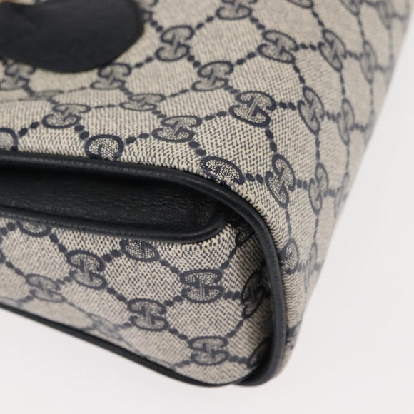 GUCCI GG Supreme Hand Bag PVC Leather Navy Auth BA6754