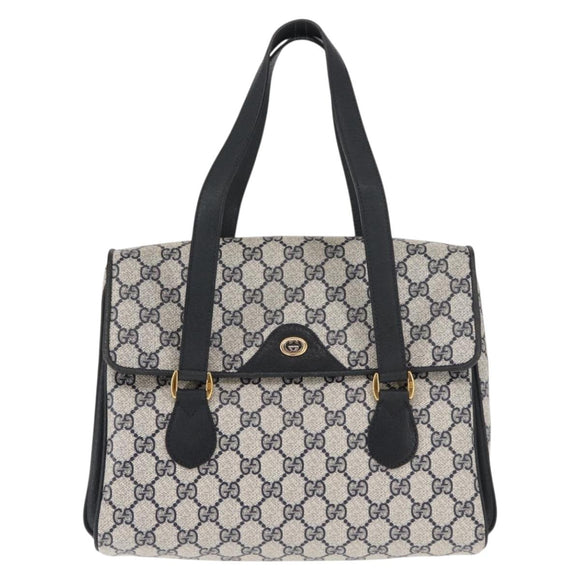 GUCCI GG Supreme Hand Bag PVC Leather Navy Auth BA6754