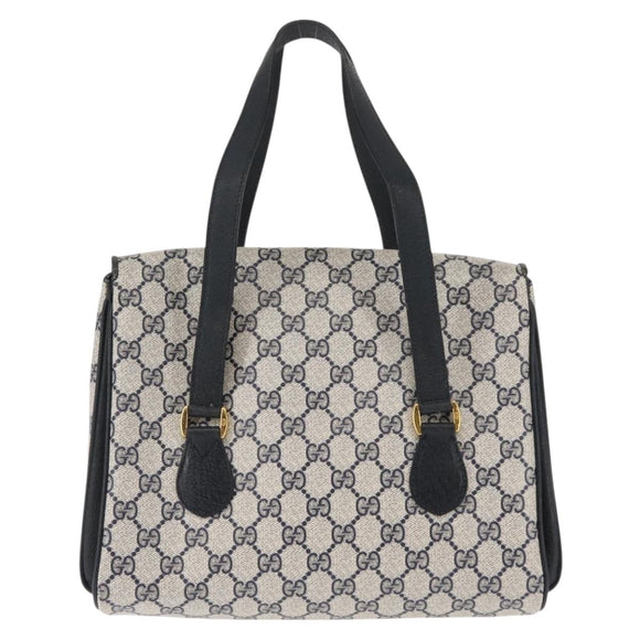GUCCI GG Supreme Hand Bag PVC Leather Navy Auth BA6754