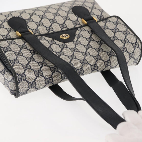 GUCCI GG Supreme Hand Bag PVC Leather Navy Auth BA6754