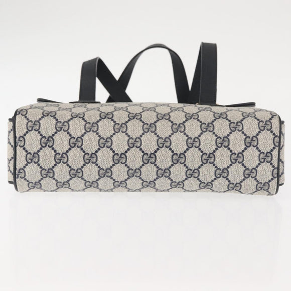 GUCCI GG Supreme Hand Bag PVC Leather Navy Auth BA6754