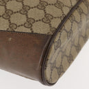 GUCCI GG Canvas Web Sherry Line Shoulder Bag PVC Leather Beige Green Auth BA6758-14