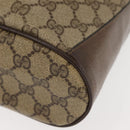 GUCCI GG Canvas Web Sherry Line Shoulder Bag PVC Leather Beige Green Auth BA6758-15