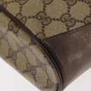 GUCCI GG Canvas Web Sherry Line Shoulder Bag PVC Leather Beige Green Auth BA6758-17