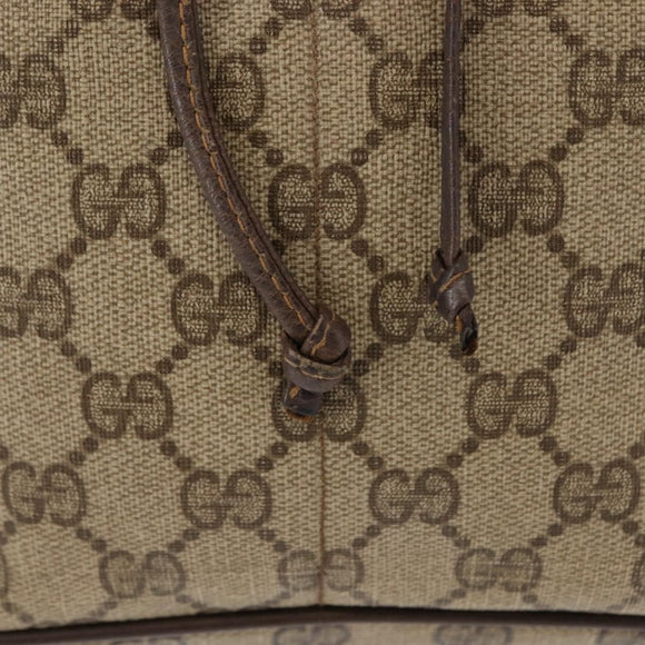 GUCCI GG Canvas Web Sherry Line Shoulder Bag PVC Leather Beige Green Auth BA6758