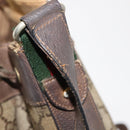 GUCCI GG Canvas Web Sherry Line Shoulder Bag PVC Leather Beige Green Auth BA6758-9