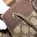 GUCCI GG Canvas Web Sherry Line Shoulder Bag PVC Leather Beige Green Auth BA6758-10