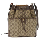 GUCCI GG Canvas Web Sherry Line Shoulder Bag PVC Leather Beige Green Auth BA6758-13
