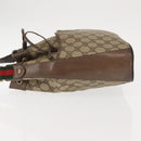 GUCCI GG Canvas Web Sherry Line Shoulder Bag PVC Leather Beige Green Auth BA6758-4