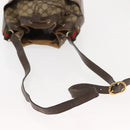 GUCCI GG Canvas Web Sherry Line Shoulder Bag PVC Leather Beige Green Auth BA6758-7