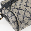 GUCCI GG Canvas Sherry Line Shoulder Bag PVC Leather Navy Red Auth BA6760-12