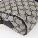 GUCCI GG Canvas Sherry Line Shoulder Bag PVC Leather Navy Red Auth BA6760-14