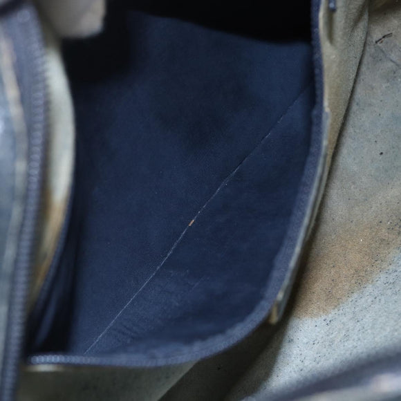 GUCCI GG Canvas Sherry Line Shoulder Bag PVC Leather Navy Red Auth BA6760