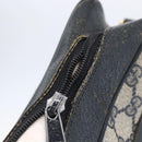 GUCCI GG Canvas Sherry Line Shoulder Bag PVC Leather Navy Red Auth BA6760-7