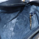 GUCCI Micro GG Canvas Shoulder Bag PVC Leather Navy Auth BA6762-18