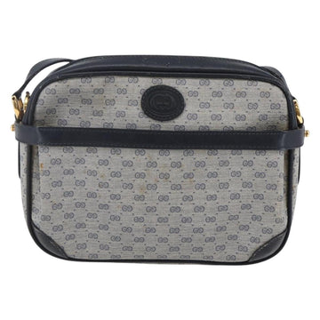 GUCCI Micro GG Canvas Shoulder Bag PVC Leather Navy Auth BA6762 - 0