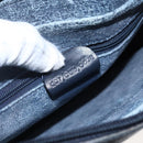 GUCCI Micro GG Canvas Shoulder Bag PVC Leather Navy Auth BA6762-21