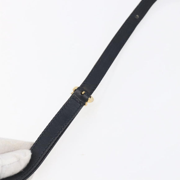 GUCCI Micro GG Canvas Shoulder Bag PVC Leather Navy Auth BA6762