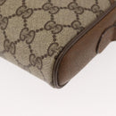 GUCCI GG Canvas Web Sherry Line Shoulder Bag PVC Leather Beige Green Auth BA6764-11