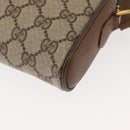 GUCCI GG Canvas Web Sherry Line Shoulder Bag PVC Leather Beige Green Auth BA6764-13