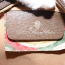 GUCCI GG Canvas Web Sherry Line Shoulder Bag PVC Leather Beige Green Auth BA6764-16