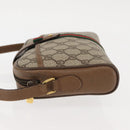 GUCCI GG Canvas Web Sherry Line Shoulder Bag PVC Leather Beige Green Auth BA6764-5
