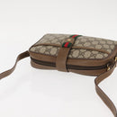 GUCCI GG Canvas Web Sherry Line Shoulder Bag PVC Leather Beige Green Auth BA6764-6