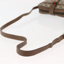 GUCCI GG Canvas Web Sherry Line Shoulder Bag PVC Leather Beige Green Auth BA6764-7