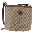GUCCI GG Supreme Shoulder Bag PVC Leather Beige Auth BA6765-1