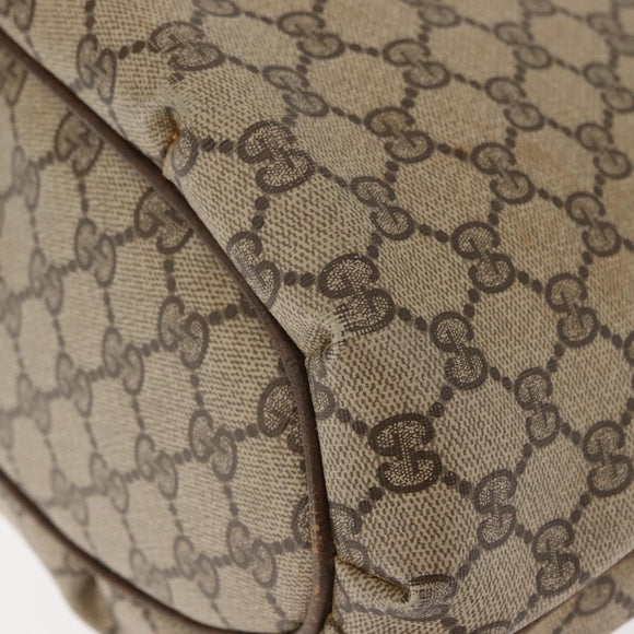 GUCCI GG Supreme Shoulder Bag PVC Leather Beige Auth BA6765