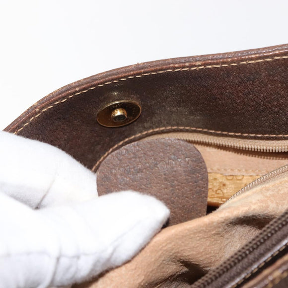 GUCCI GG Supreme Shoulder Bag PVC Leather Beige Auth BA6765