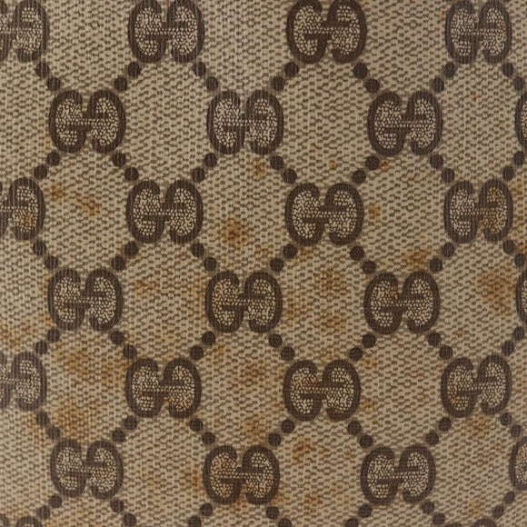 GUCCI GG Supreme Shoulder Bag PVC Leather Beige Auth BA6765