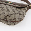 GUCCI GG Canvas Web Sherry Line Shoulder Bag PVC Leather Beige Green Auth BA6766-10