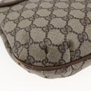 GUCCI GG Canvas Web Sherry Line Shoulder Bag PVC Leather Beige Green Auth BA6766-13