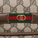 GUCCI GG Canvas Web Sherry Line Shoulder Bag PVC Leather Beige Green Auth BA6766-14