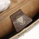 GUCCI GG Canvas Web Sherry Line Shoulder Bag PVC Leather Beige Green Auth BA6766-15