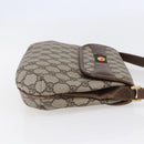GUCCI GG Canvas Web Sherry Line Shoulder Bag PVC Leather Beige Green Auth BA6766-5