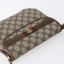 GUCCI GG Canvas Web Sherry Line Shoulder Bag PVC Leather Beige Green Auth BA6766-6