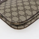 GUCCI GG Canvas Web Sherry Line Shoulder Bag PVC Leather Beige Green Auth BA6767-14