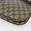 GUCCI GG Canvas Web Sherry Line Shoulder Bag PVC Leather Beige Green Auth BA6767-15