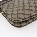 GUCCI GG Canvas Web Sherry Line Shoulder Bag PVC Leather Beige Green Auth BA6767-16