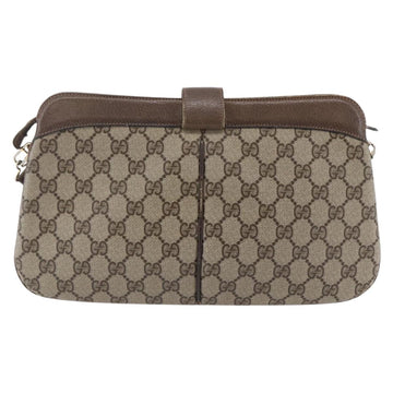 GUCCI GG Canvas Web Sherry Line Shoulder Bag PVC Leather Beige Green Auth BA6767 - 0