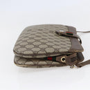 GUCCI GG Canvas Web Sherry Line Shoulder Bag PVC Leather Beige Green Auth BA6767-4
