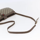 GUCCI GG Canvas Web Sherry Line Shoulder Bag PVC Leather Beige Green Auth BA6767-7
