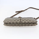 GUCCI GG Canvas Web Sherry Line Shoulder Bag PVC Leather Beige Green Auth BA6767-5