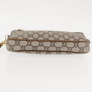 GUCCI GG PLUS Canvas Clutch Bag PVC Leather Beige Auth BA6769-6