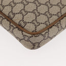 GUCCI GG PLUS Canvas Clutch Bag PVC Leather Beige Auth BA6769-17
