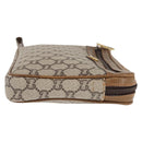 GUCCI GG PLUS Canvas Clutch Bag PVC Leather Beige Auth BA6769-3